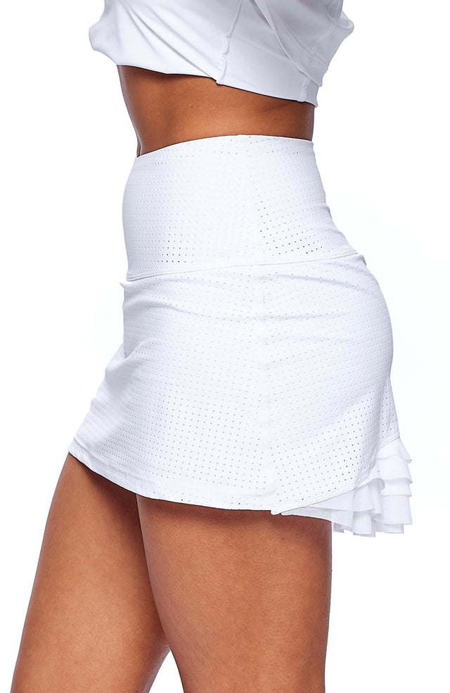 Bobbe Active - Cute As A Bunny Tennis Skirt - Cloud White - Skorzie