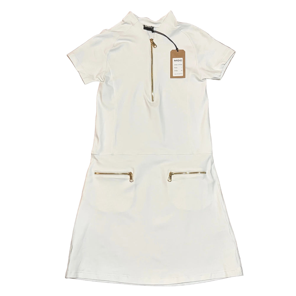 MDC Jersey Zip Polo Dress - Cloud - Skorzie