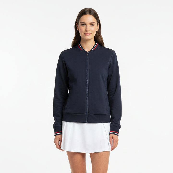 EP NY Golf L/S Mandarin Collar Jacket - Navy Multi - Small - Skorzie