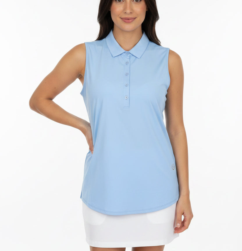 Foray Golf Women's Golf S/L Polo Core Placid Blue Size L