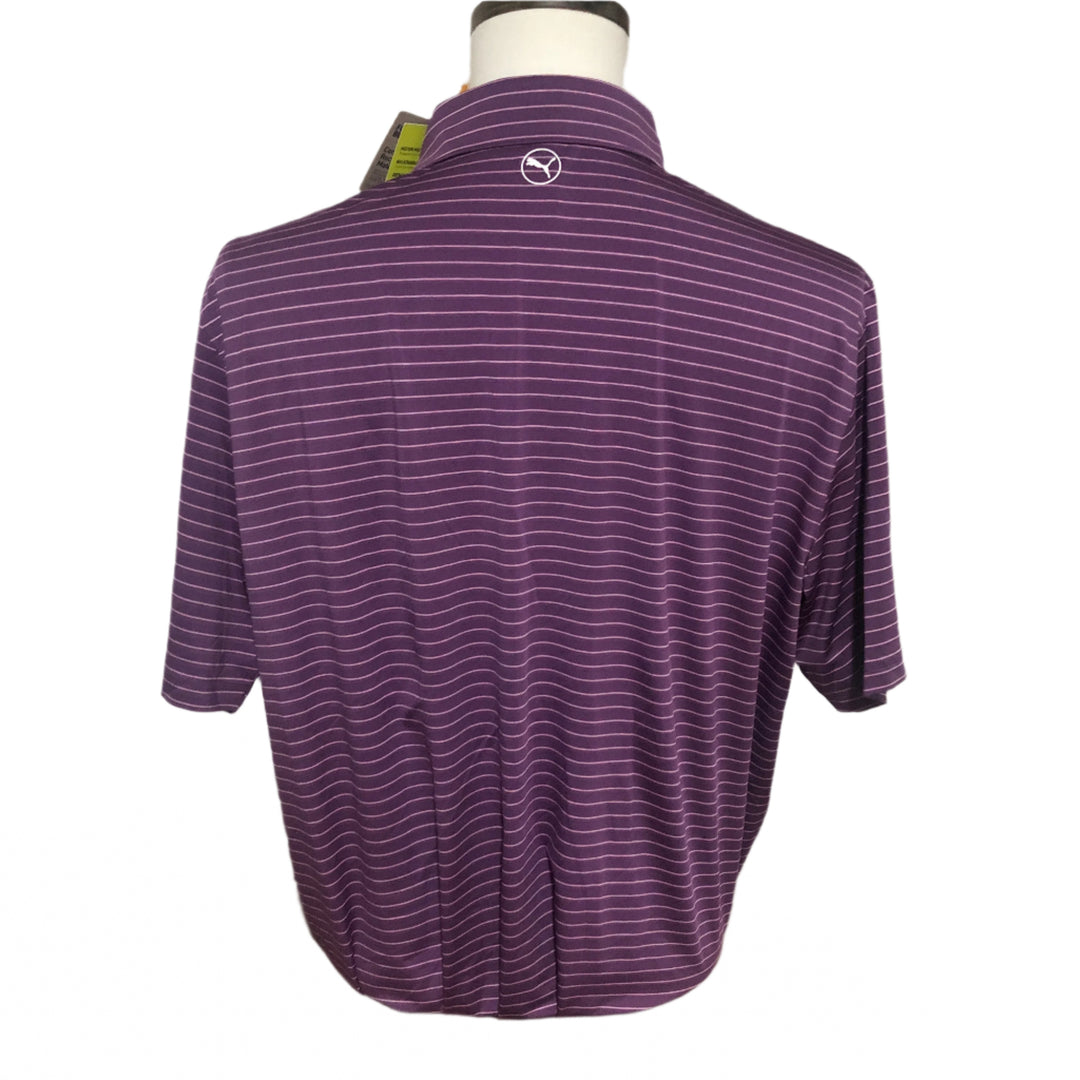 Puma Tucker Polo (w/ logo) - Berry Stripe - X-Large - Skorzie
