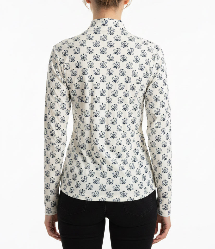 Smith & Quinn Women's L/S Polo Carey 1/4 Zip Rose Thorns Size XL