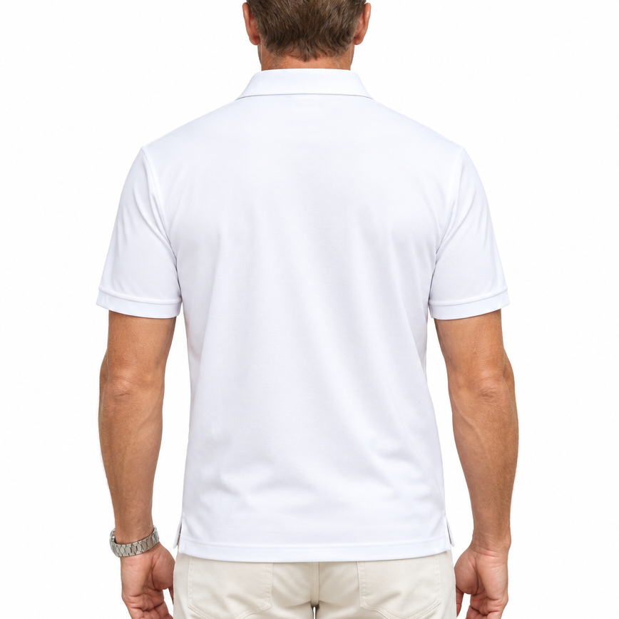 Collars & Co Men's Golf Polo Cutaway Collar White Size L