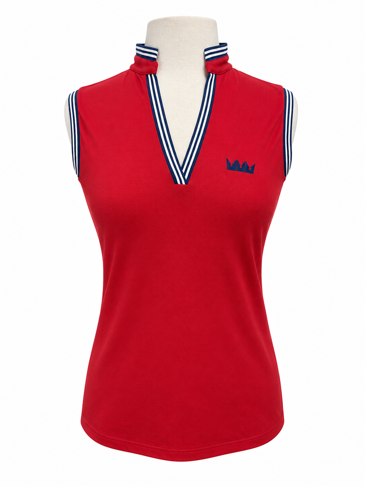RLX Ralph Lauren Sport Stripe Top (w/ logo) - Red