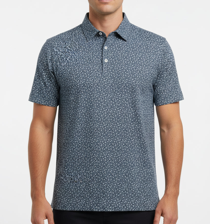 Straight Down Men's Golf Polo Redbud New Indigo Size L