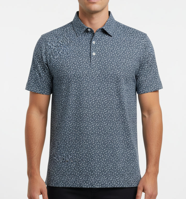 Straight Down Men's Golf Polo Redbud New Indigo Size L