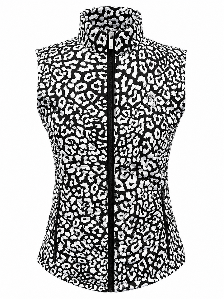 Tail Harlow Quilted Golf Vest (w/ logo) - Onyx Leopard - Medium