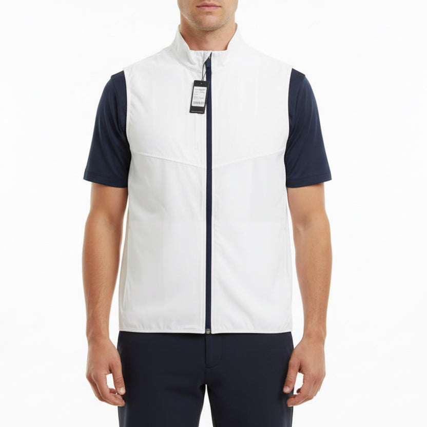 Straight Down Men's Golf Vest Zephyr Hybrid White/New Indigo Size L