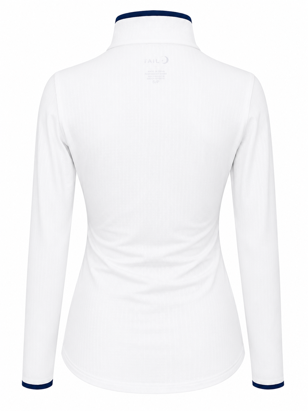 G-Lifestyle Long Sleeve Quarter Zip - White/Navy - XS