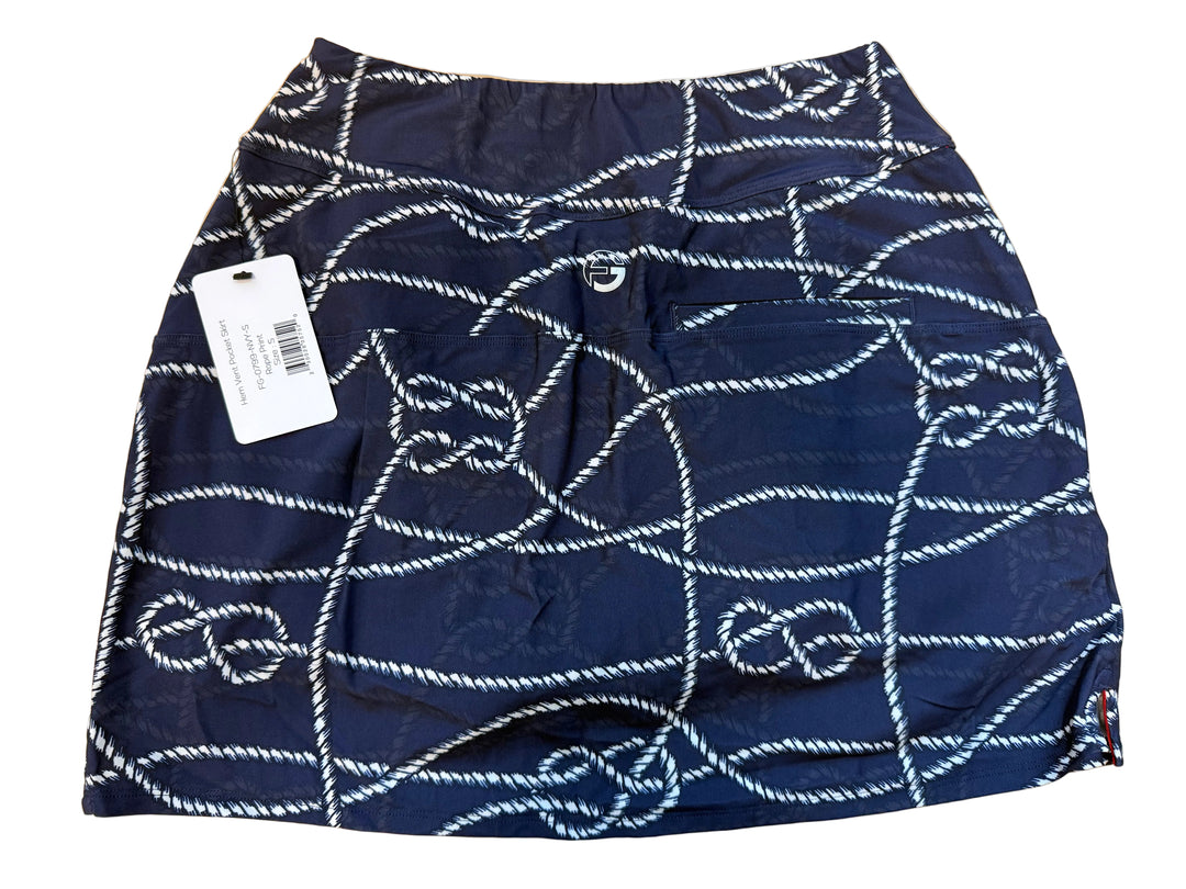 Foray Golf Hem Vent Pocket Skort (15") - Navy Rope