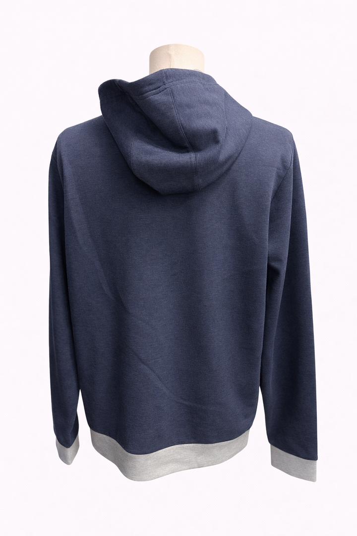 Penguin Color Block Quarter Zip Hoodie - Navy - Medium - Skorzie