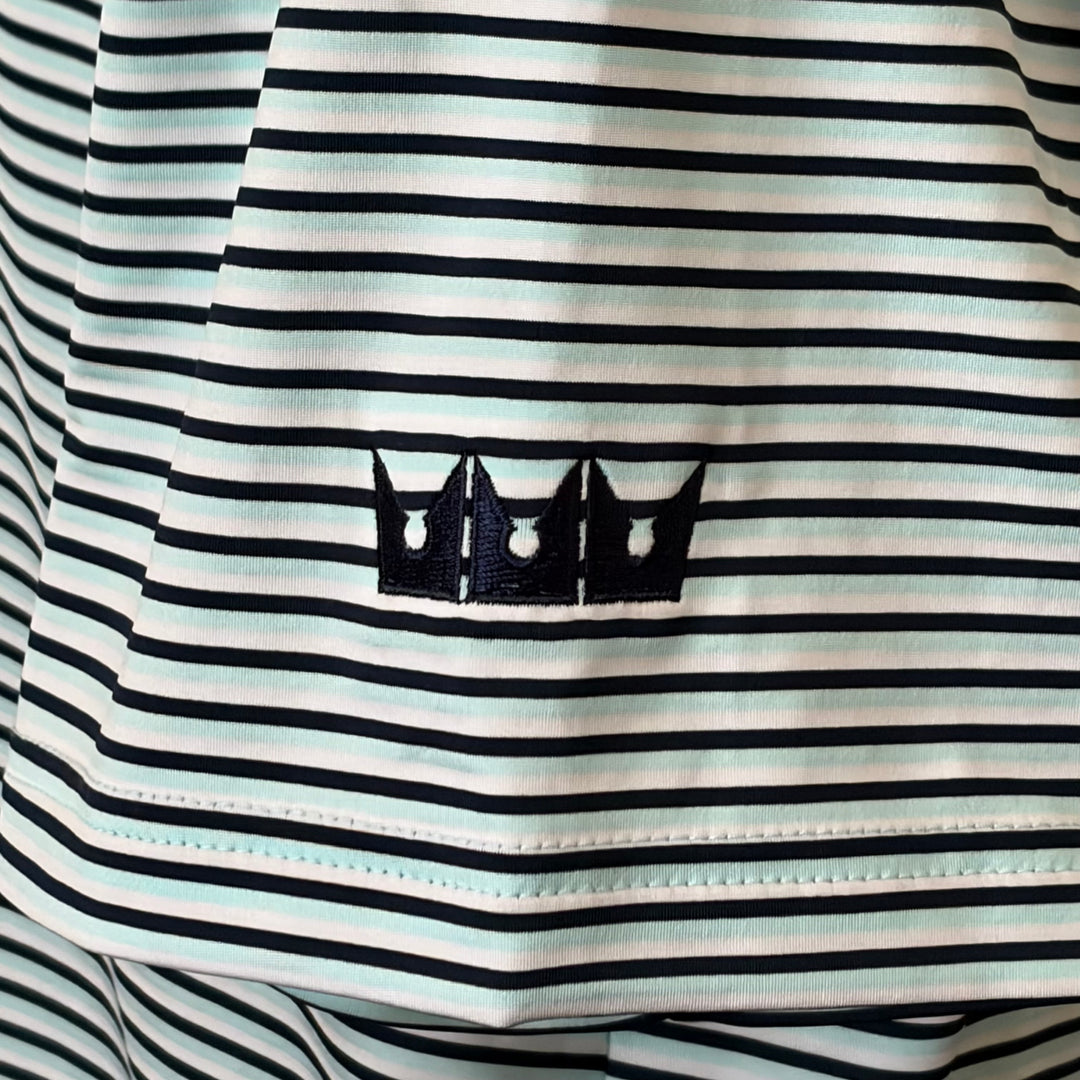 RLX Ralph Lauren Classic Fit Performance Polo (w/logo) - Aqua Multi - Large - Skorzie
