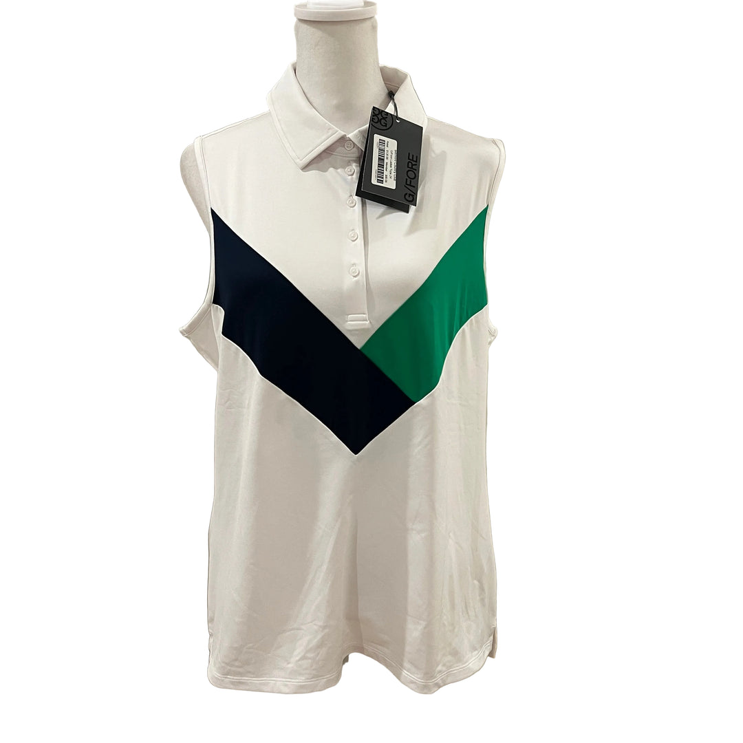 G/FORE V Tech Jersey Button S/L Polo - White - Skorzie