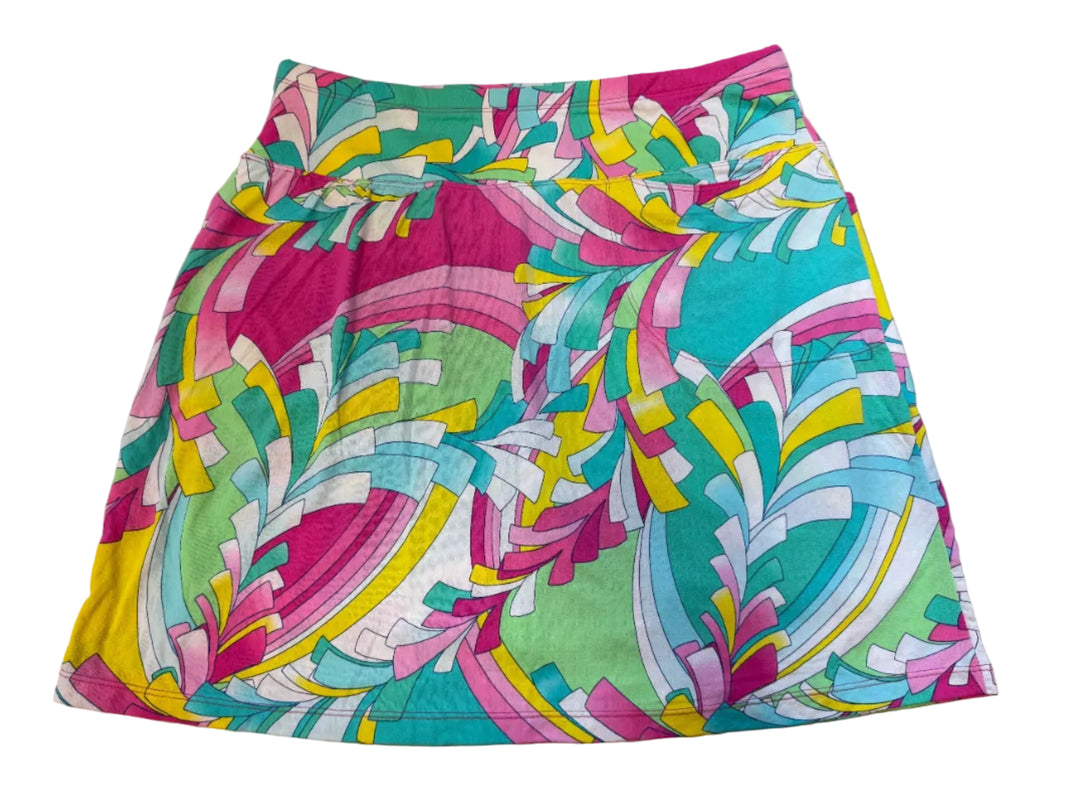 Gottex Pull- on Print Skort (18") - Pink Martinique - Medium