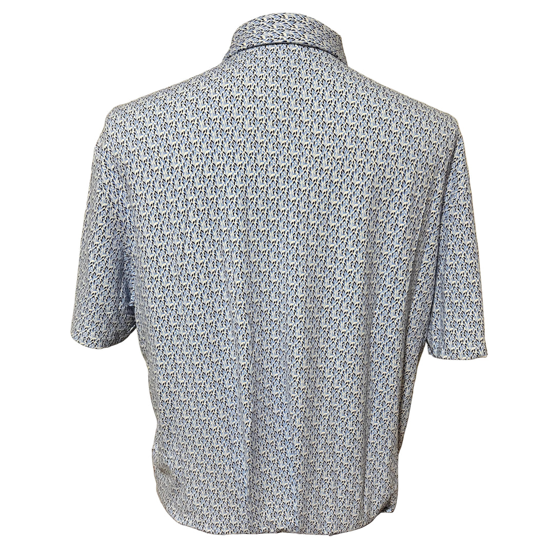 IBKUL Petals Print Short Sleeve Polo - Peri/Navy - Large - Skorzie