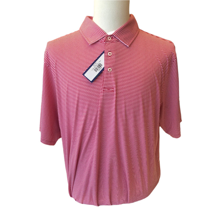 B. Draddy Jimmy Polo (w/ logo) - Bright Red Stripe - XX-Large - Skorzie