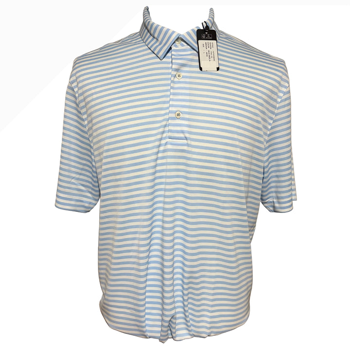 Greg Norman Recycled Microlux Stripe Polo - Blue Haze/White - Large - Skorzie