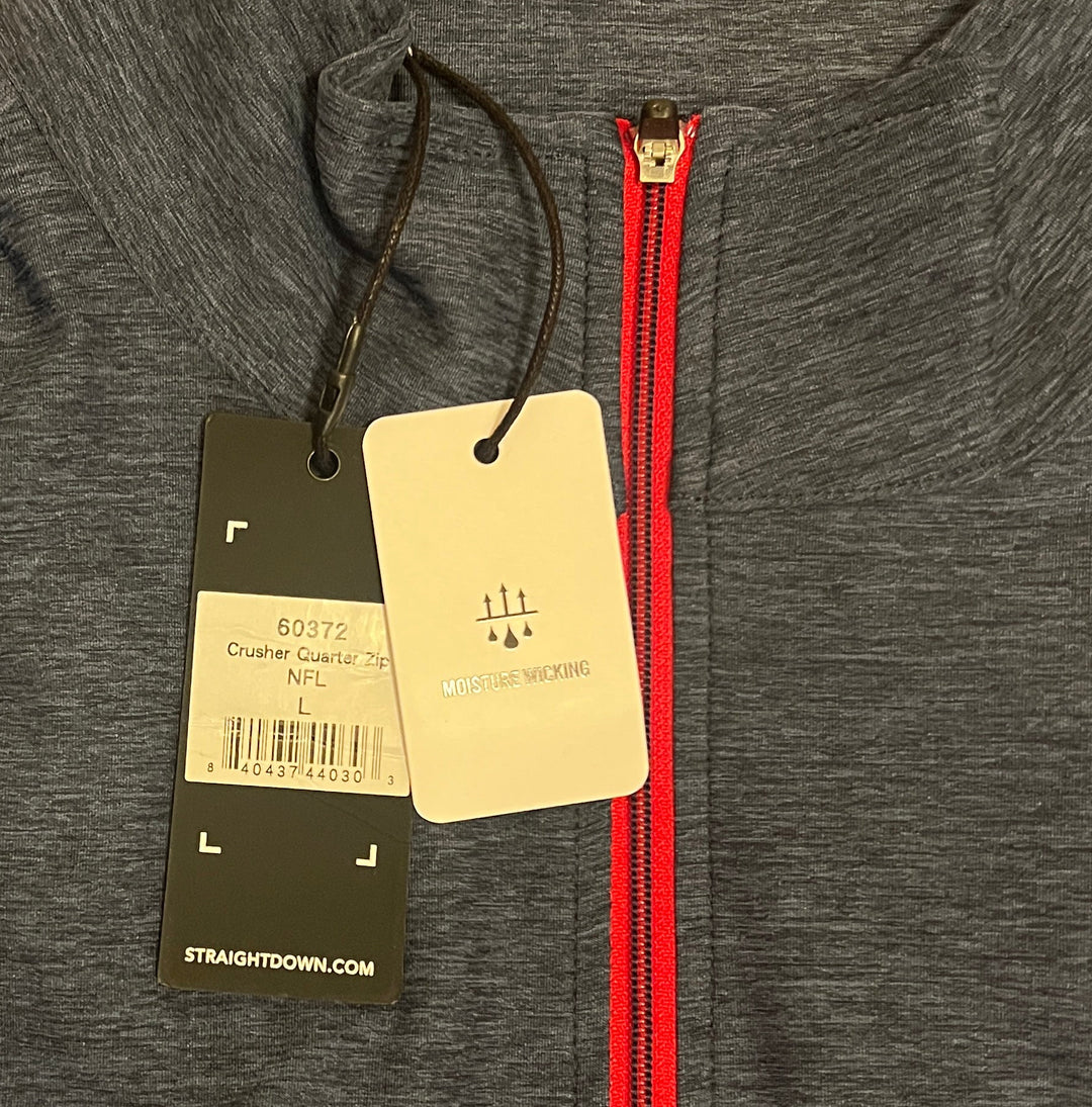 Straight Down Men's Golf Quarter Zip Crusher Navy/Flag Red Size L