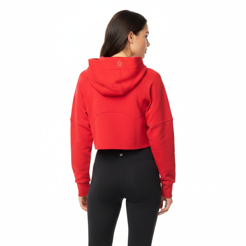 Lululemon Scuba Oversized 1/2 Zip Hoodie - Cherry Red - Skorzie