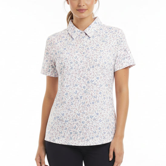 Straight Down Women's Golf Polo Wonderland White Size M