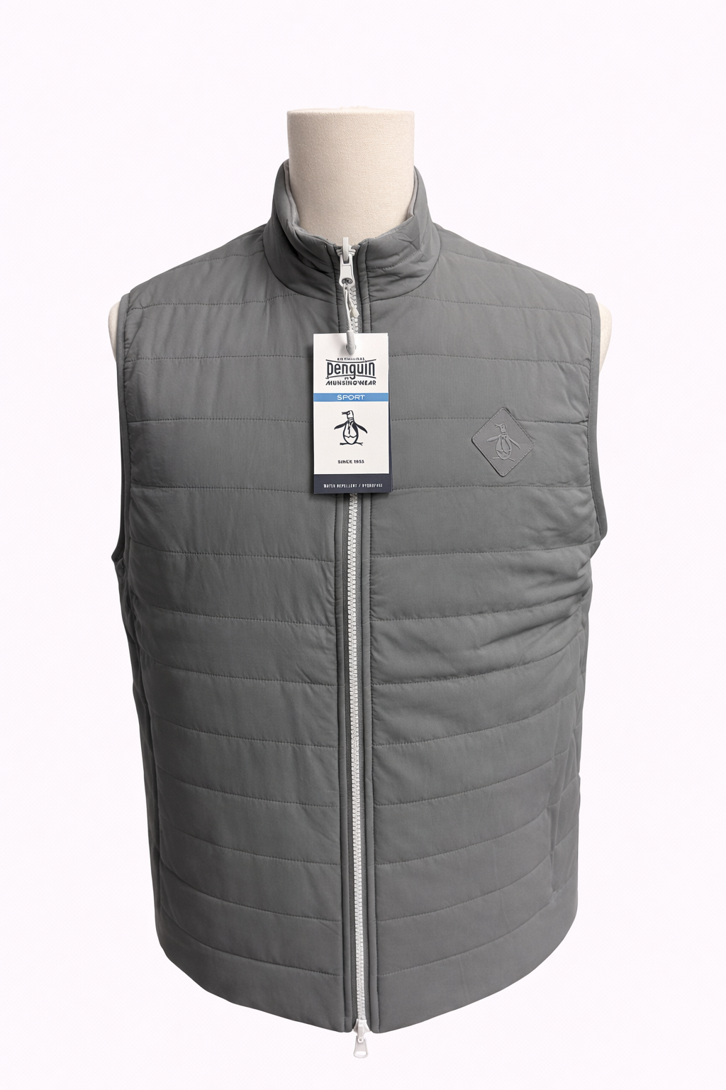 Penguin Gray Full Zip Reversible Vest - Medium - Skorzie