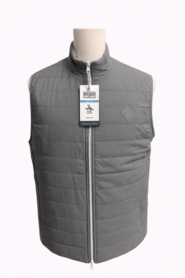 Penguin Gray Full Zip Reversible Vest - Medium - Skorzie