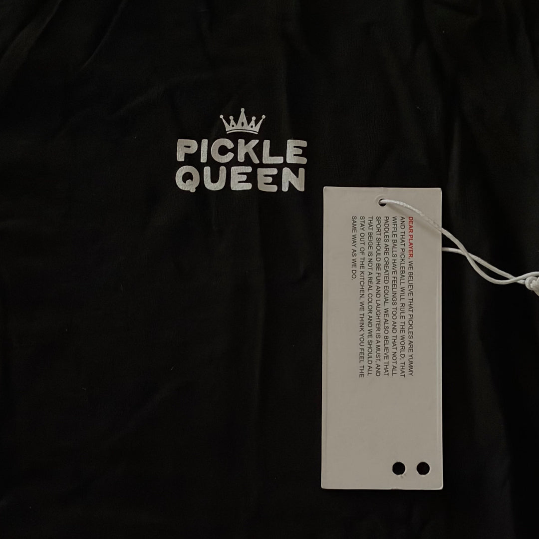 Rally Club Women's Tee "Pickle Queen" Black Size XS (FINAL SALE ITEM)