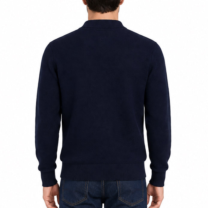 Collars & Co Men's Cotton Quarter Zip Navy Size M