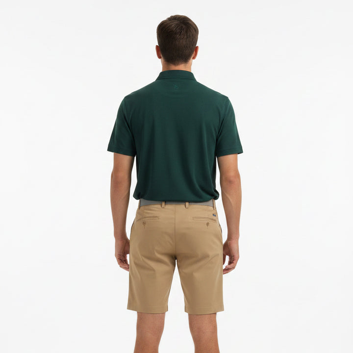 G/FORE Men's Polo Herringbone Stitch Collar Pine Size M