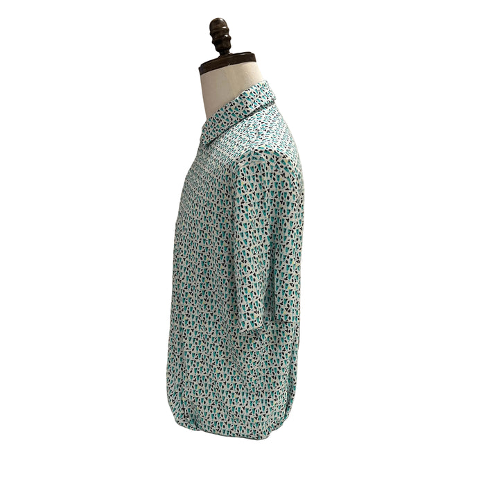 IBKUL Mini Cocktails Polo - Turquoise/Navy/Yellow - Large - Skorzie