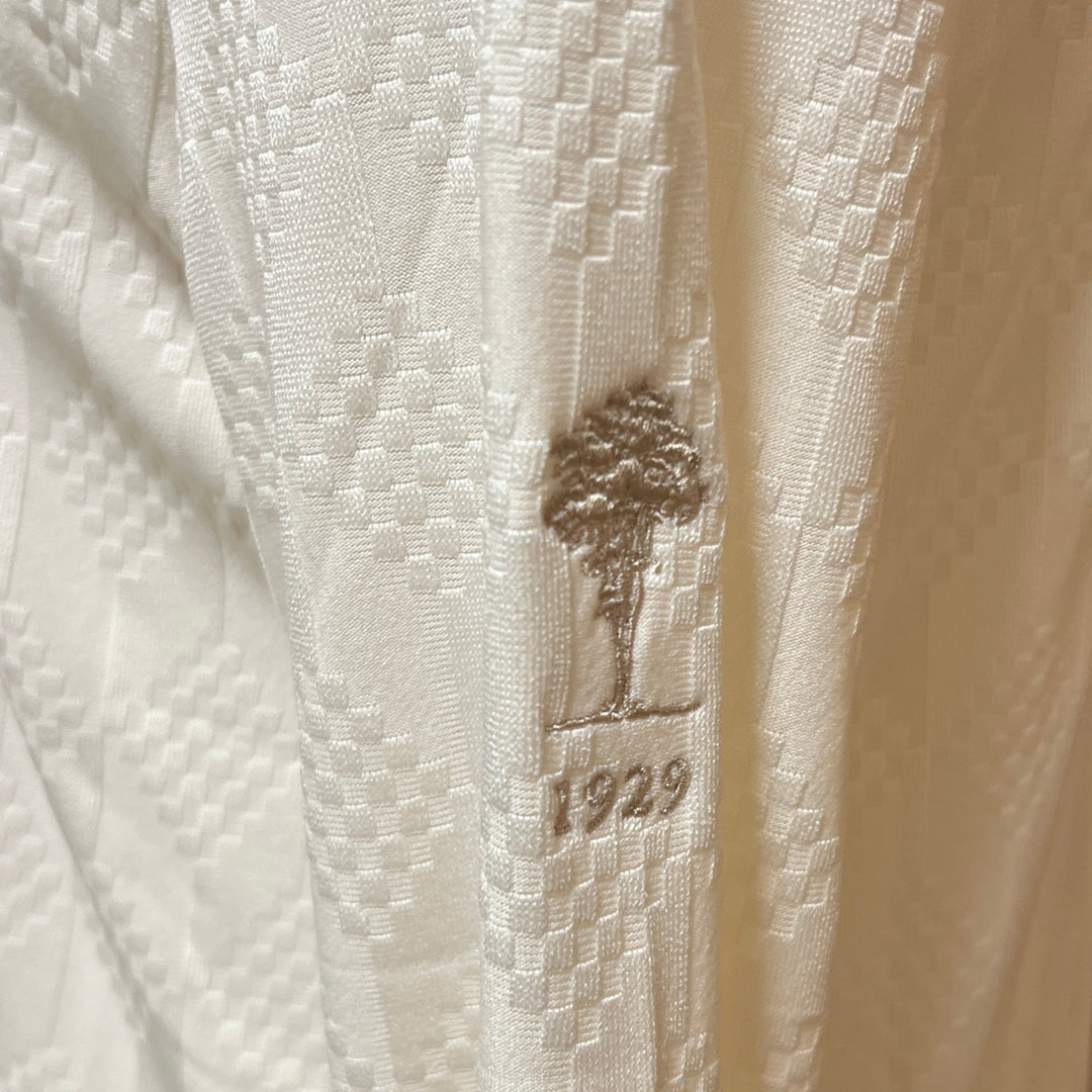 Daily Sports Jacquard LS Polo (w/ logo) - Ivory - Skorzie