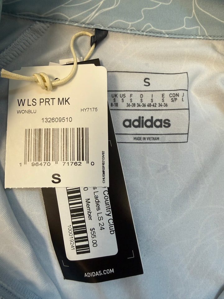 Adidas Roses Quarter Zip Mock (w/ logo) - Steel Blue
