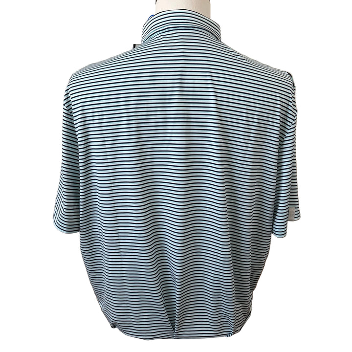 RLX Ralph Lauren Classic Fit Performance Polo (w/logo) - Aqua Multi - Large - Skorzie