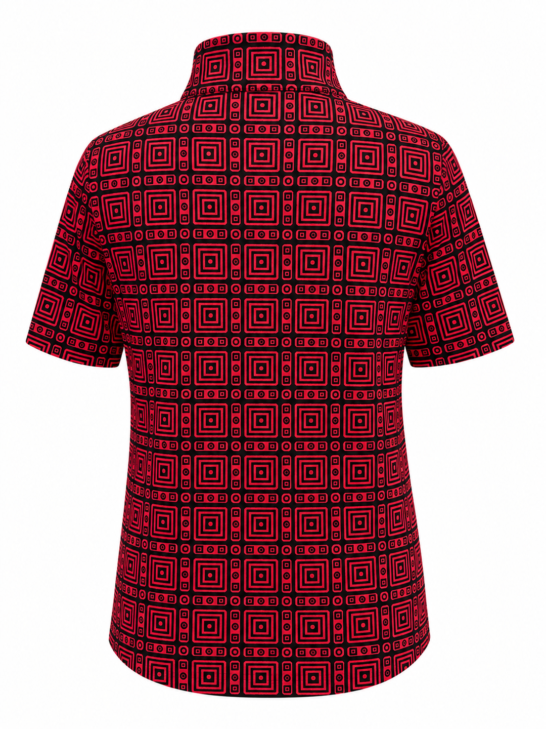 IBKUL Pricilla Short Sleeve Zip Mock - Black/Red