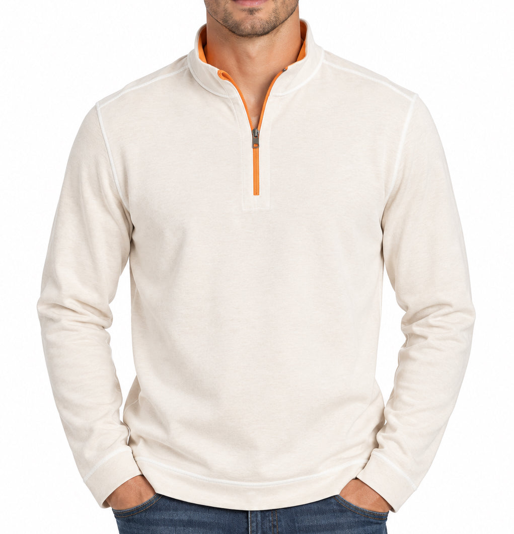 Collars & Co Men's Golf Quarter Zip Reversible Orange Size L