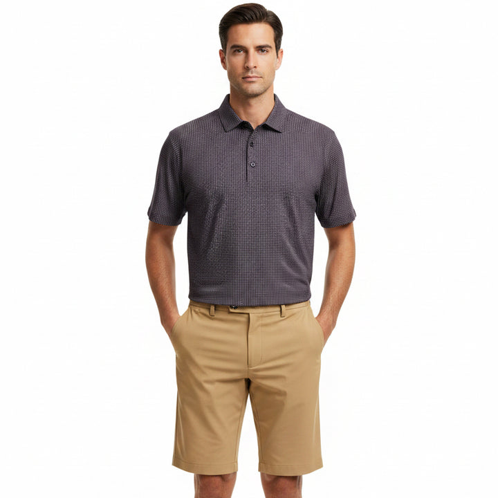 G/FORE Men's Polo Mod Geo Tech Jersey Twilight/Dark Plum Size M