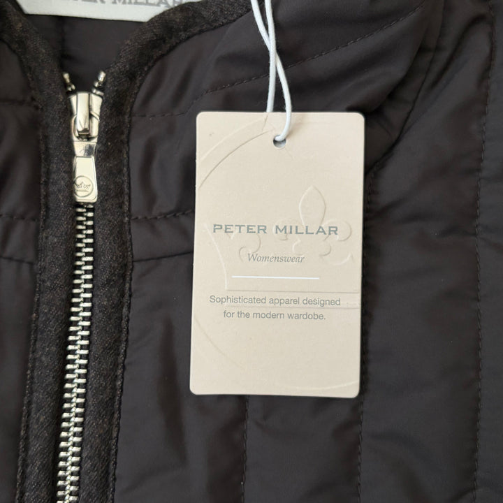 Peter Millar Women's Golf Vest Scout Quilted Travel (with tie) Peppercorn Size L
