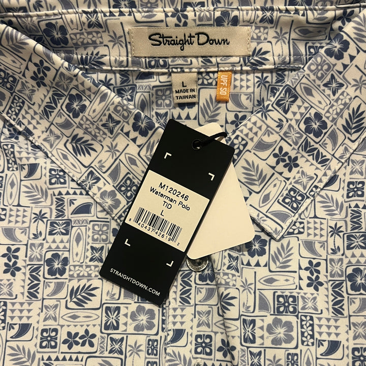 Straight Down Men's Golf Polo Waterman Tidal Size L