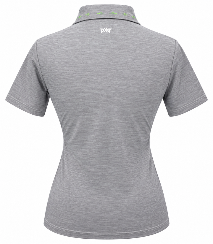 PXG Women's Cactus Collar Polo - Heather Grey - XS (FINAL SALE ITEM)