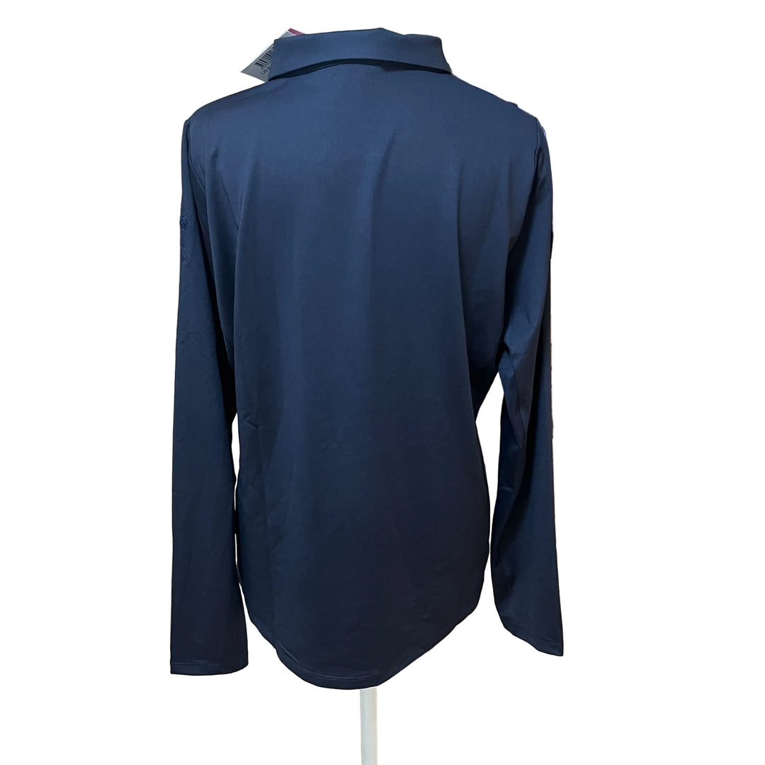 Golftini Long Sleeve Ruffle Polo (w/logo) - Navy - Skorzie