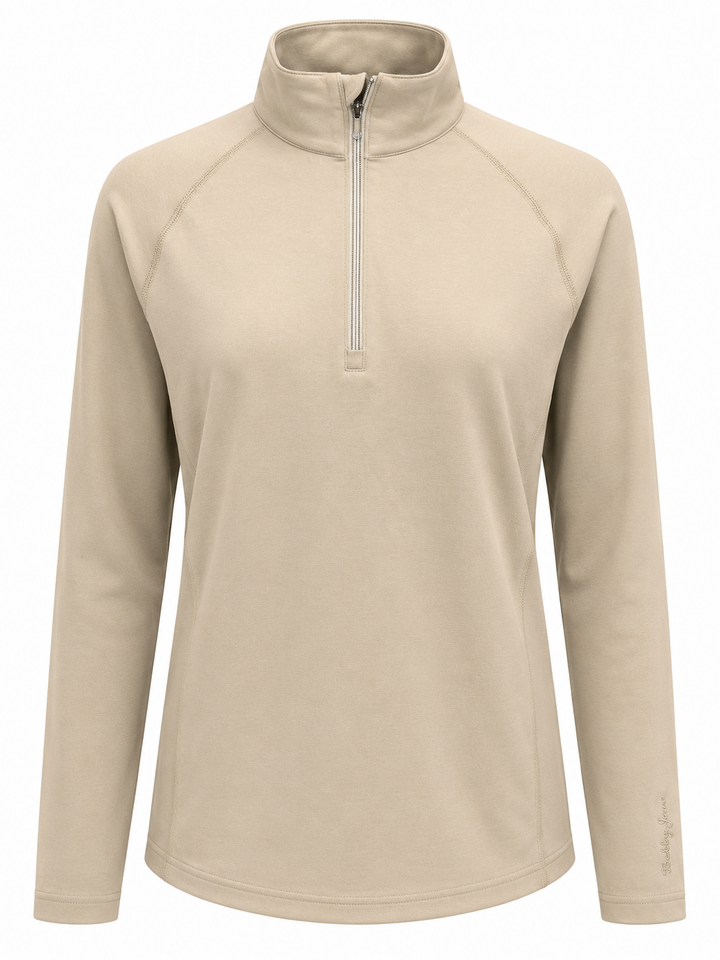 Sunice Anam Aerosoft Performance Quarter-Zip Pullover - Taupe Melange - Medium