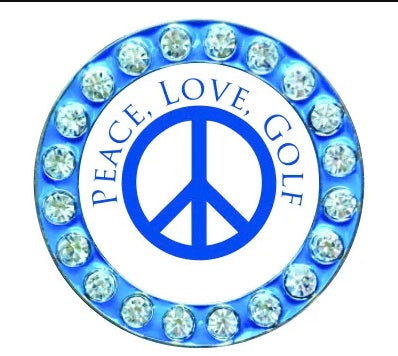 Best Of Golf America Crystal Rim Ball Marker - Peace Love Golf - Skorzie