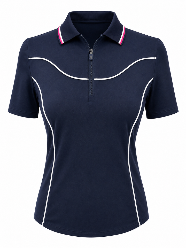 G/FORE Tech Zip Polo with Piping - Twilight - Small