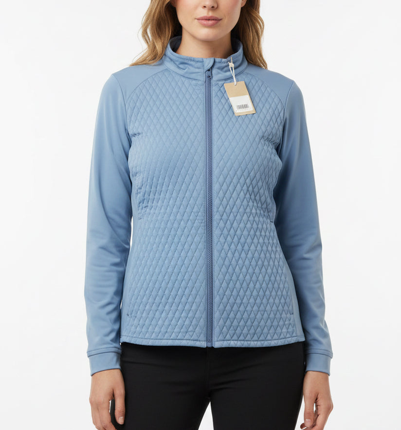 Peter Millar Women's Jacket Merge Mini Diamond Quilt Hybrid (w/ logo) Vintage Indigo Size S