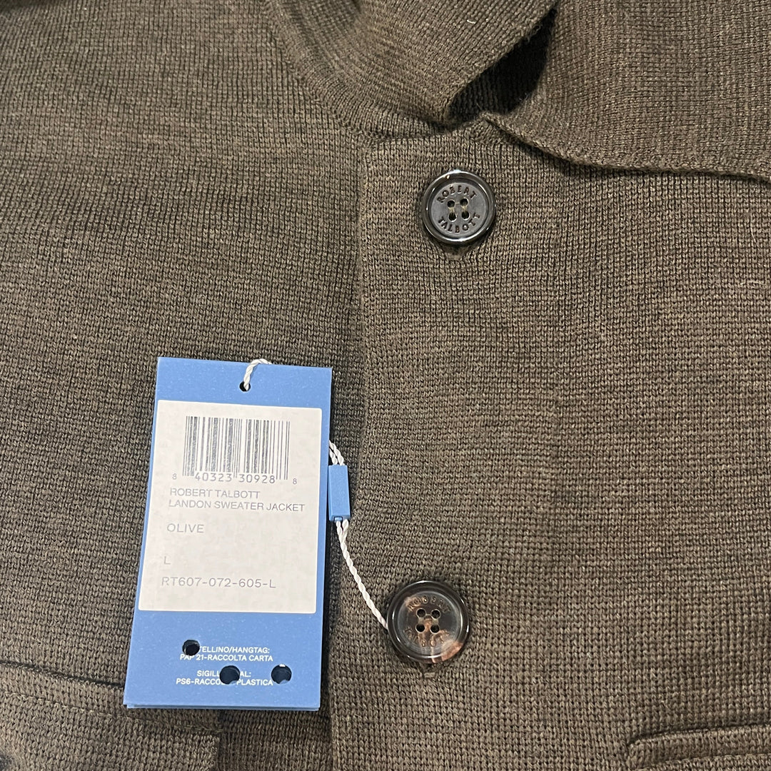 Robert Talbott Men's Jacket Landon Sweater Olive Size L