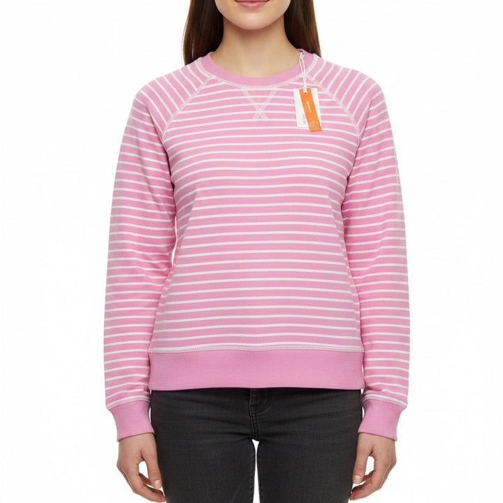 Marine Layer Women's L/S Reversible Raglan Pink Stripe Size XS