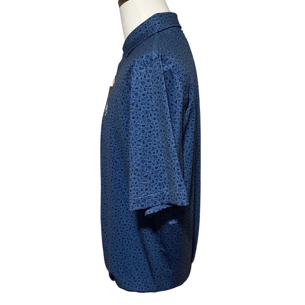 Peter Millar Lights Performance Jersey Polo (w/logo) - Blue Haze - Large - Skorzie