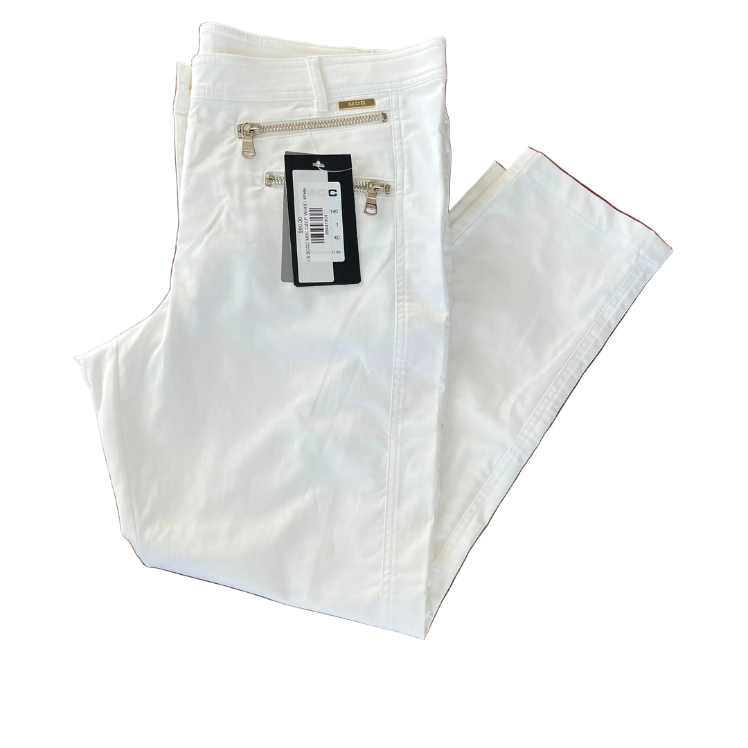 MDC Double Zip Cropped Pants (25") - White - Skorzie