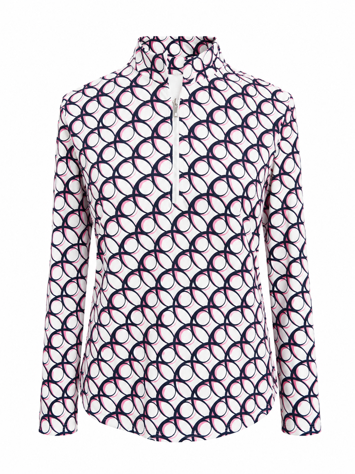 Tail Women's Long Sleeve Quarter Zip - Twilight Geo - Large