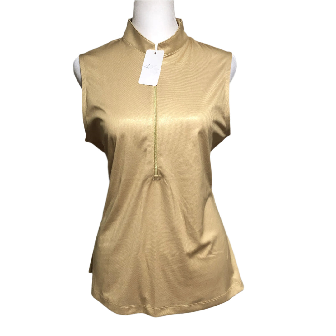 Greg Norman Solace Sleeveless Polo - Gold - Medium - Skorzie